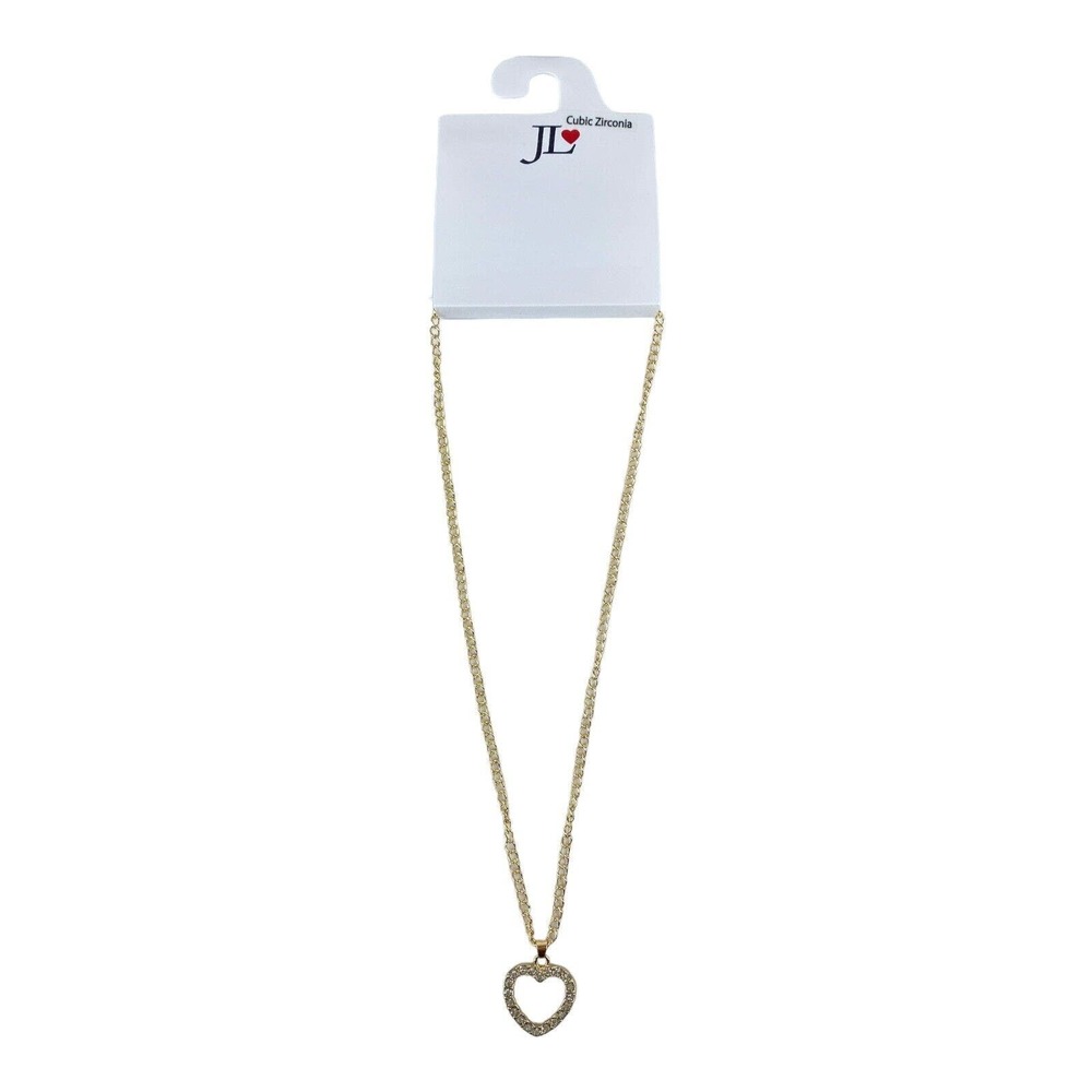 JL Cubic Zirconia Heart Pendant Necklace
